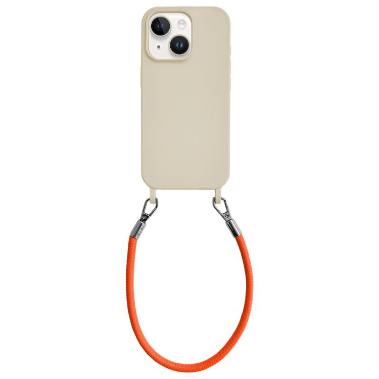 Custodia silicone antiurto con cordino per iPhone 13