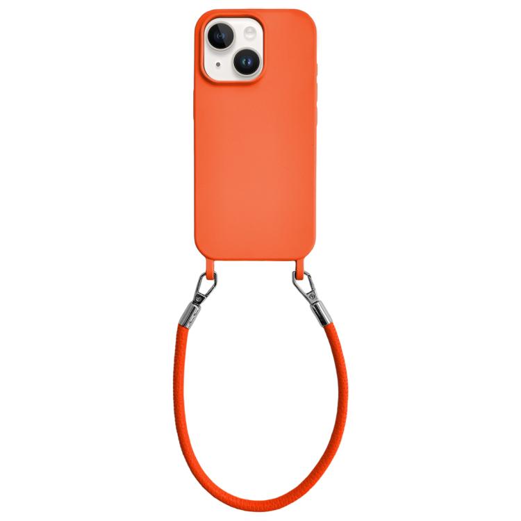 Custodia silicone antiurto con cordino per iPhone 13