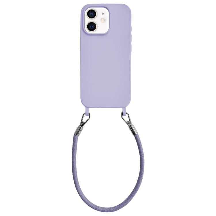 Custodia silicone antiurto con cordino per iPhone 12