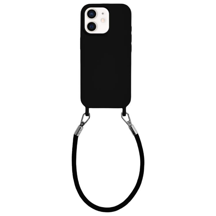 Custodia silicone antiurto con cordino per iPhone 12
