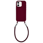 Custodia silicone antiurto con cordino per iPhone 12