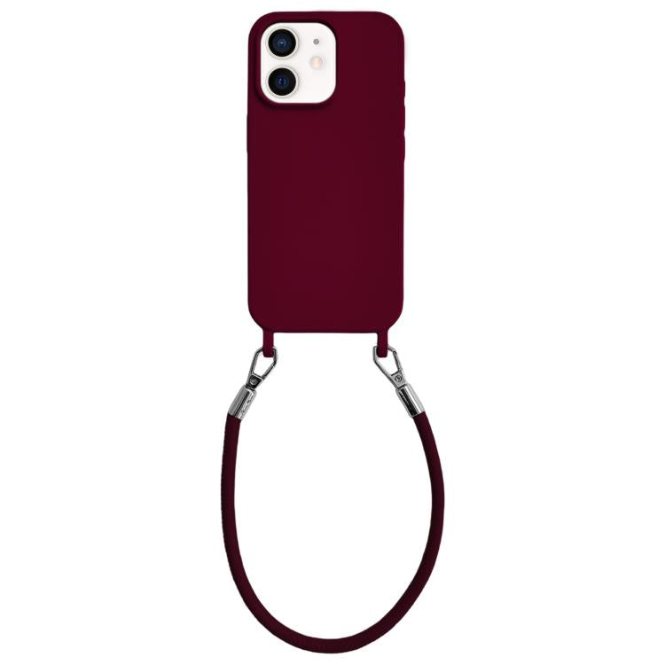 Custodia silicone antiurto con cordino per iPhone 12