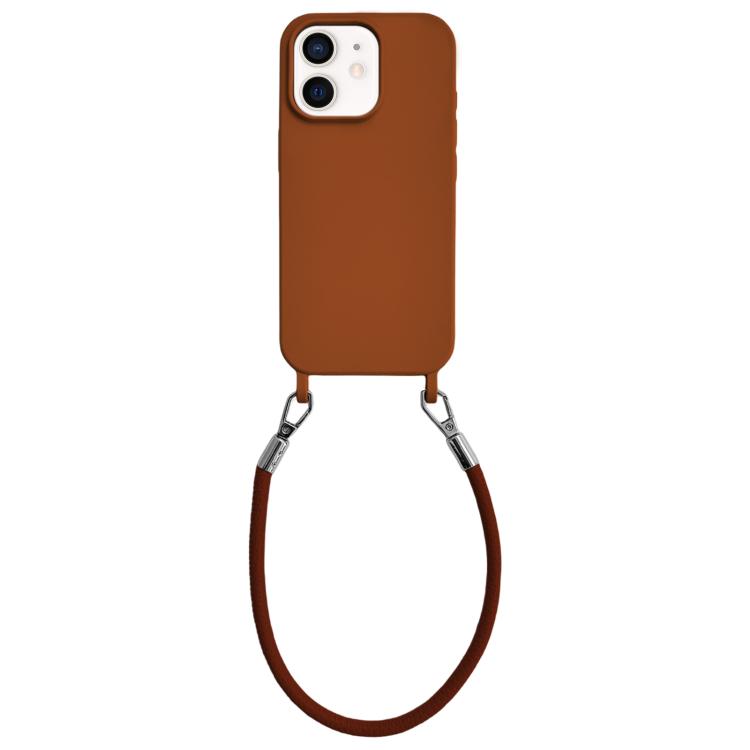 Custodia silicone antiurto con cordino per iPhone 12