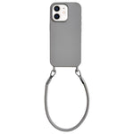 Custodia silicone antiurto con cordino per iPhone 12