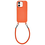 Custodia silicone antiurto con cordino per iPhone 12