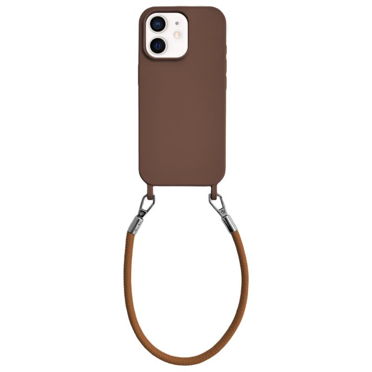 Custodia silicone antiurto con cordino per iPhone 11