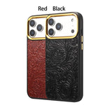 Custodia in pelle con texture floreale per iPhone 17 Pro Max