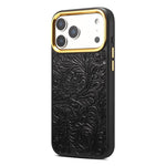 Custodia in pelle con texture floreale per iPhone 17 Pro Max