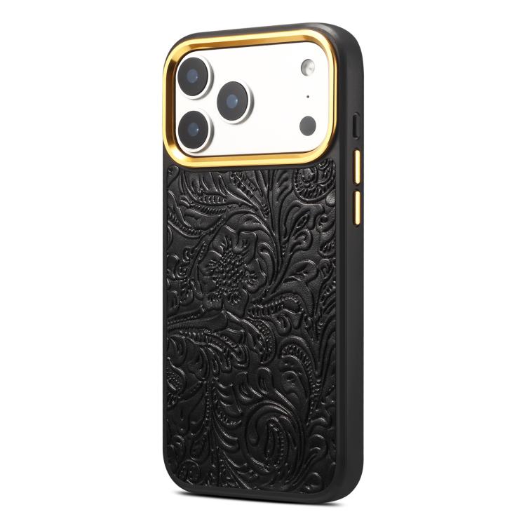 Custodia in pelle con texture floreale per iPhone 17 Pro Max