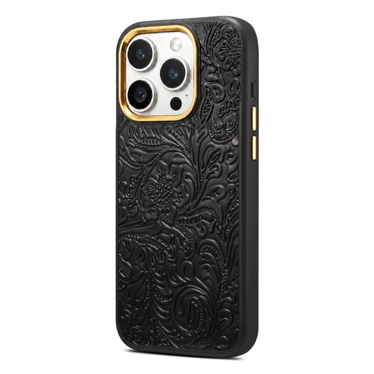 Custodia in pelle con texture floreale per iPhone 17 Pro Max