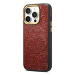 Custodia in pelle con texture floreale per iPhone 17 Pro Max