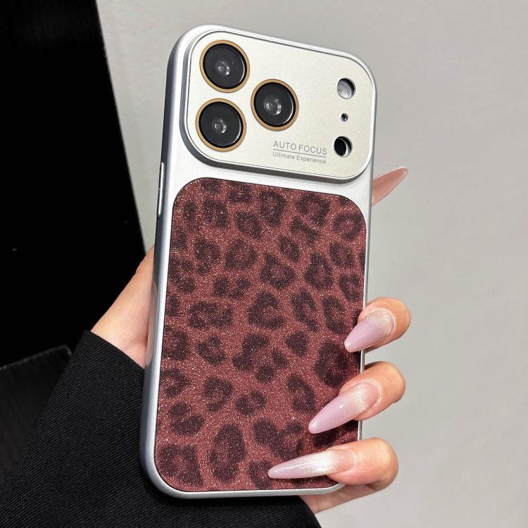 Custodia leopardata glitterata per iPhone 17 Pro Max