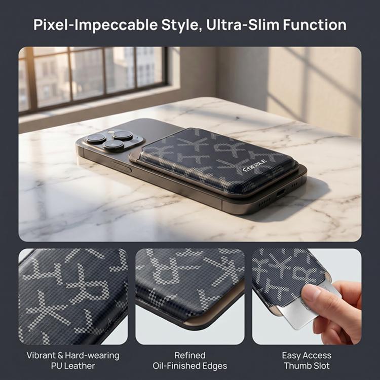Porta carte magnetico in similpelle PU ESEBLE S8