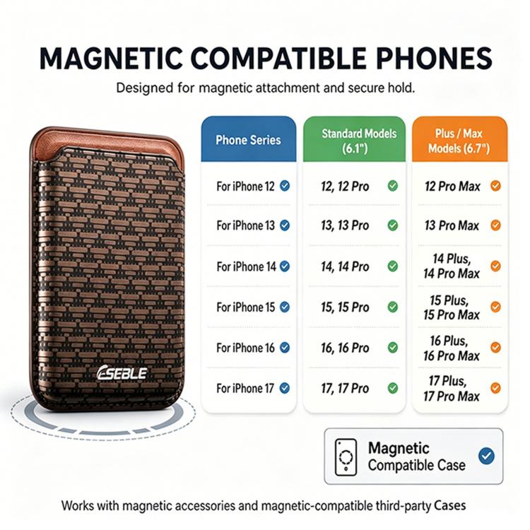 Custodia portacarte triangolare in similpelle PU con magneti