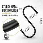 10 ganci portaoggetti a S in ferro 8,8 cm