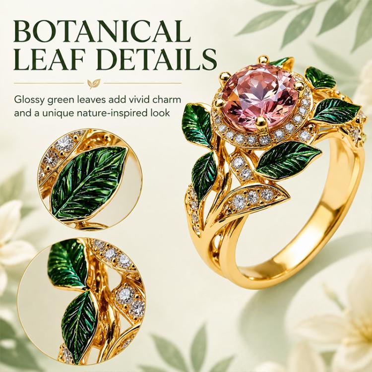 Anello donna con fiore e gemma rosa numero 8