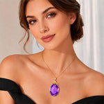 Collana con pendente in ametista a goccia donna