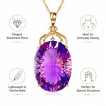 Collana con pendente in ametista a goccia donna