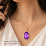 Collana con pendente in ametista a goccia donna