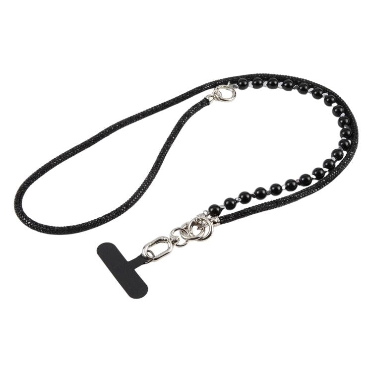 Cordino per cellulare con strass e perle regolabile