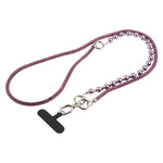 Cordino per cellulare con strass e perle regolabile