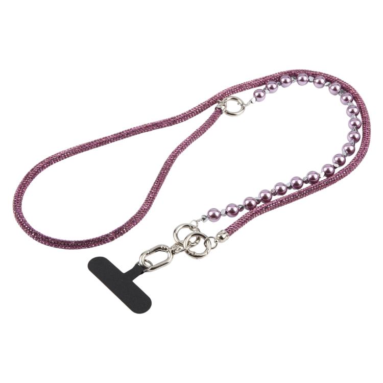 Cordino per cellulare con strass e perle regolabile