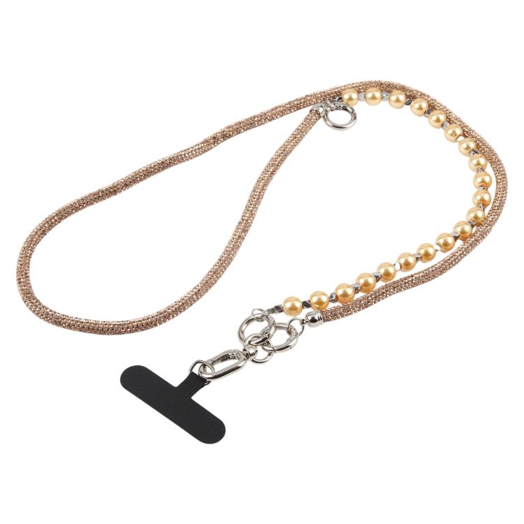 Cordino per cellulare con strass e perle regolabile