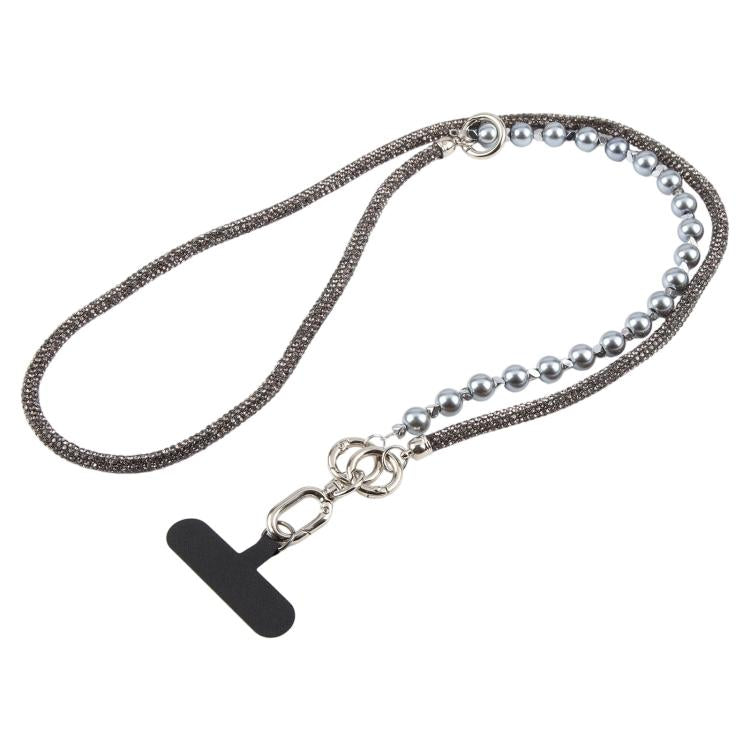 Cordino per cellulare con strass e perle regolabile