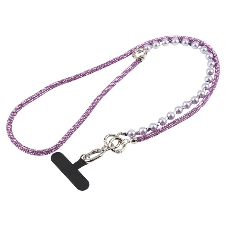 Cordino per cellulare con strass e perle regolabile