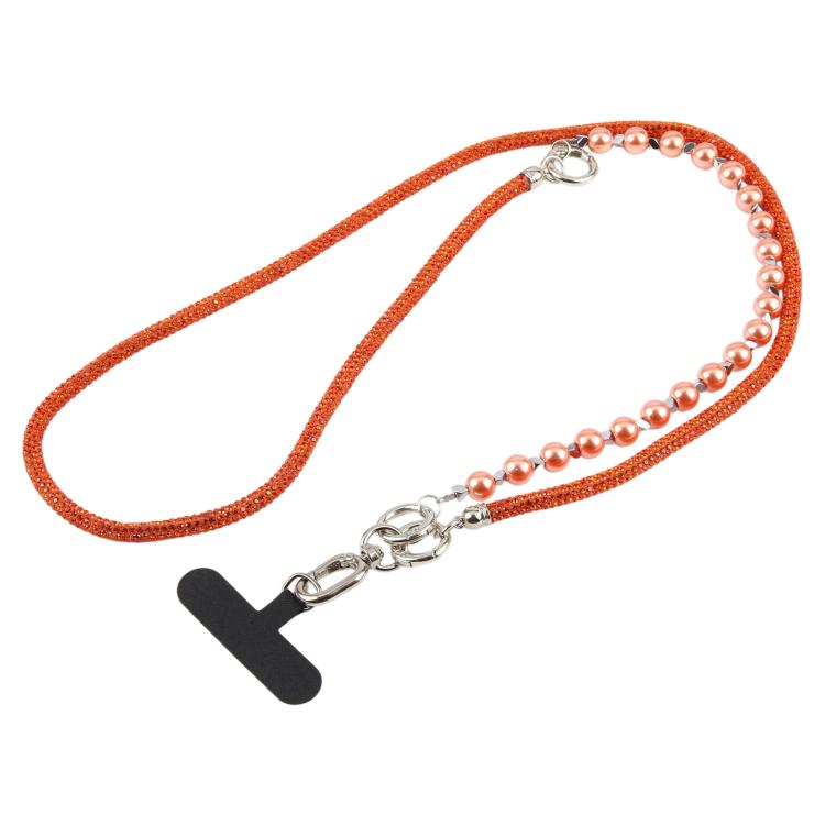 Cordino per cellulare con strass e perle regolabile