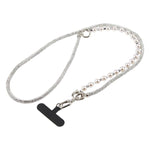 Cordino per cellulare con strass e perle regolabile