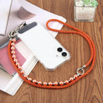 Cordino per cellulare con strass e perle regolabile