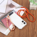 Cordino per cellulare con strass e perle regolabile