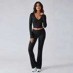 Completo sportivo donna maniche lunghe tinta unita
