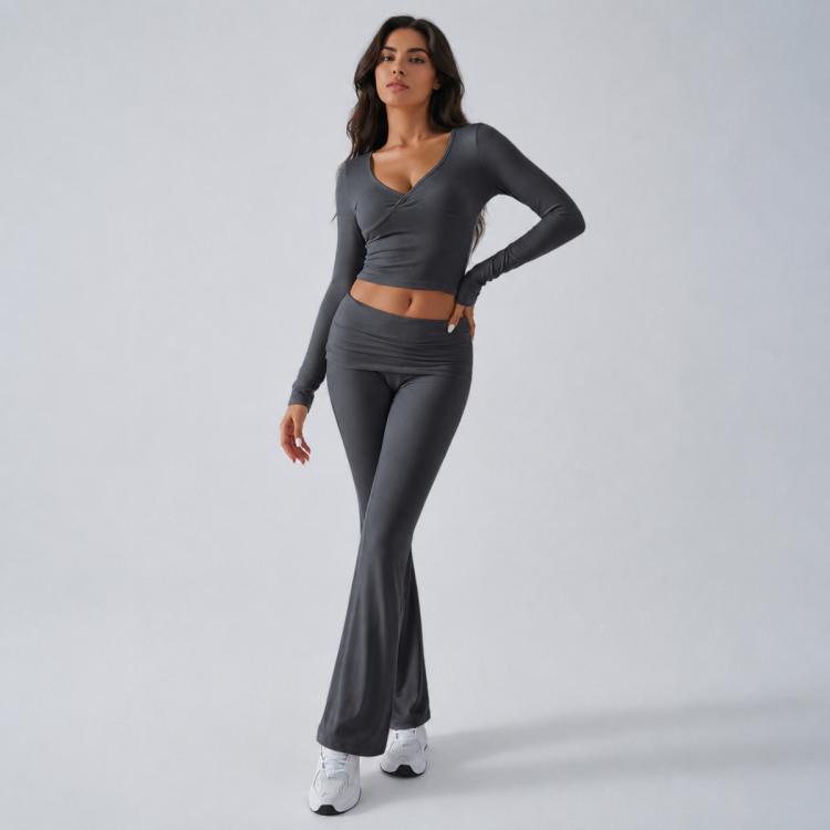 Completo sportivo donna maniche lunghe tinta unita