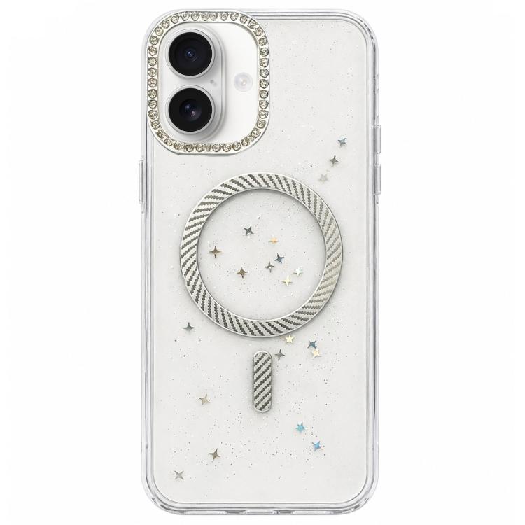 Custodia magnetica glitterata per iPhone 15 e 16