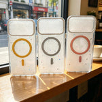 Custodia magnetica glitterata per iPhone 15 e 16