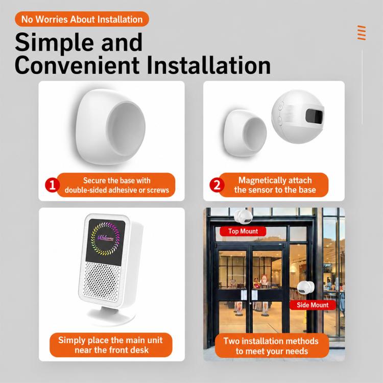 Campanello wireless doppio vetro con sensore magnetico ricaricabi