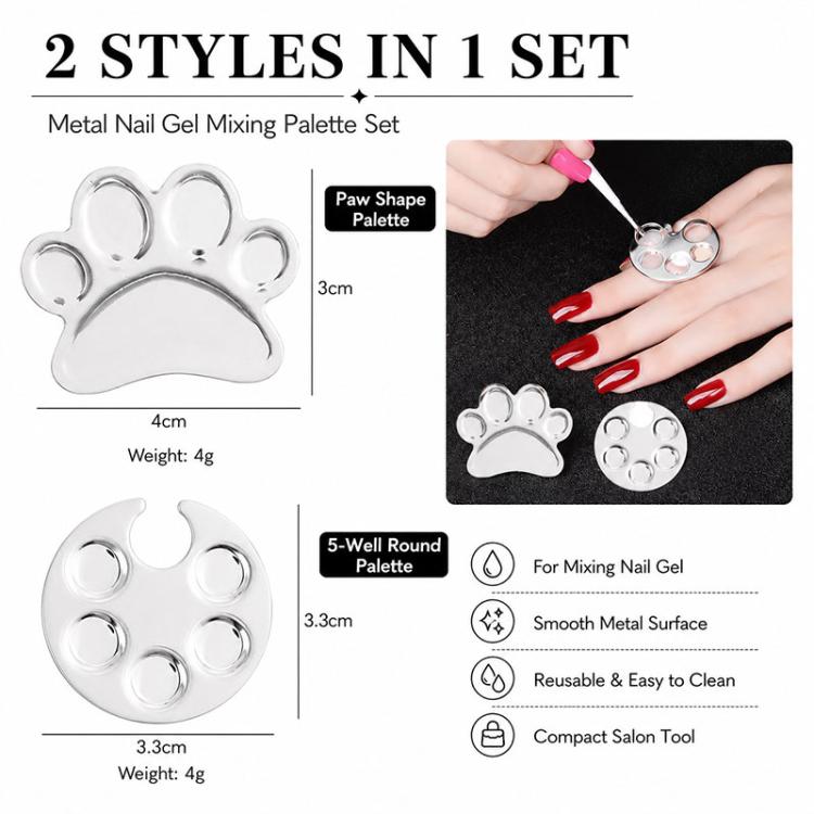 Tavolozza per miscelare nail art 2 pezzi