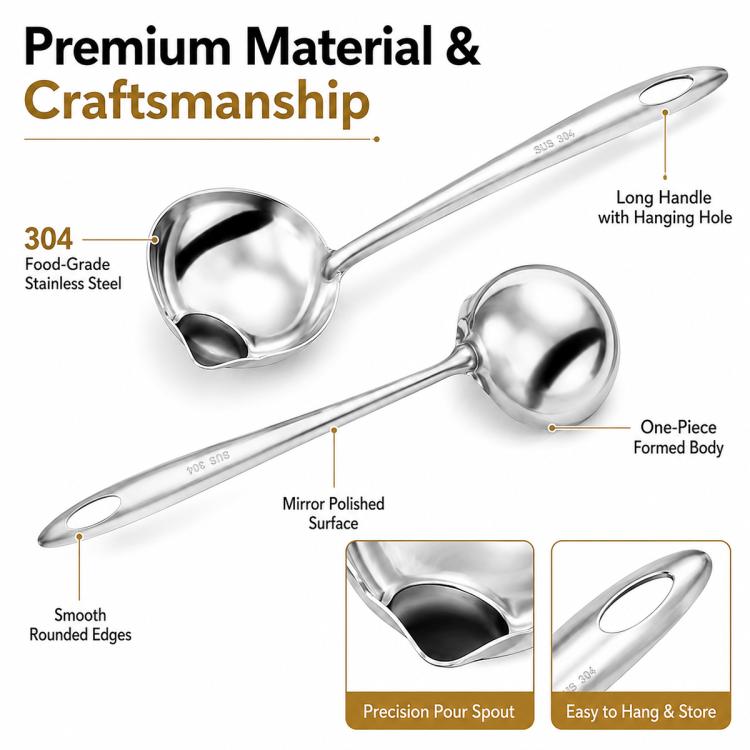 Cucchiaio separatore olio in acciaio inox 27 cm