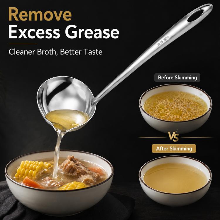 Cucchiaio separatore olio in acciaio inox 27 cm