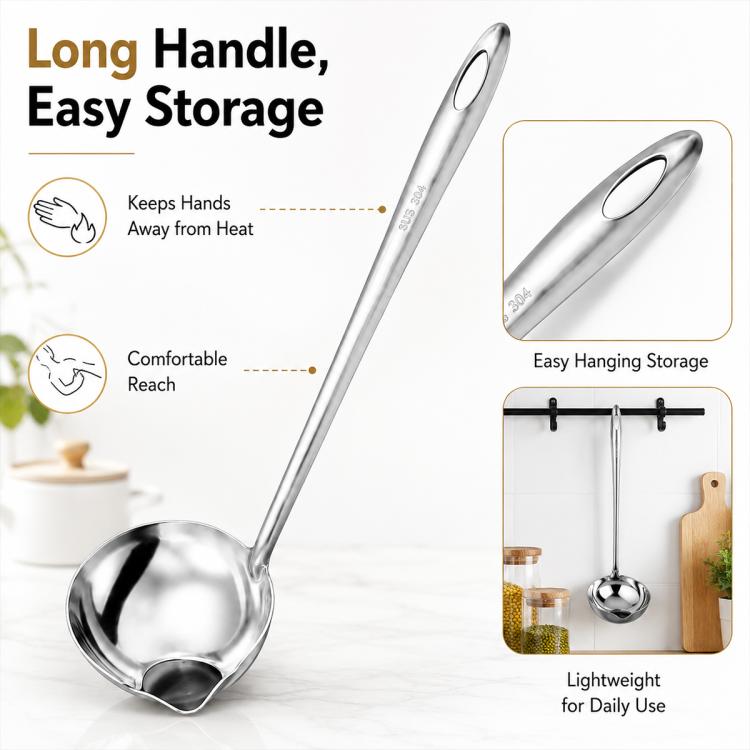 Cucchiaio separatore olio in acciaio inox 27 cm