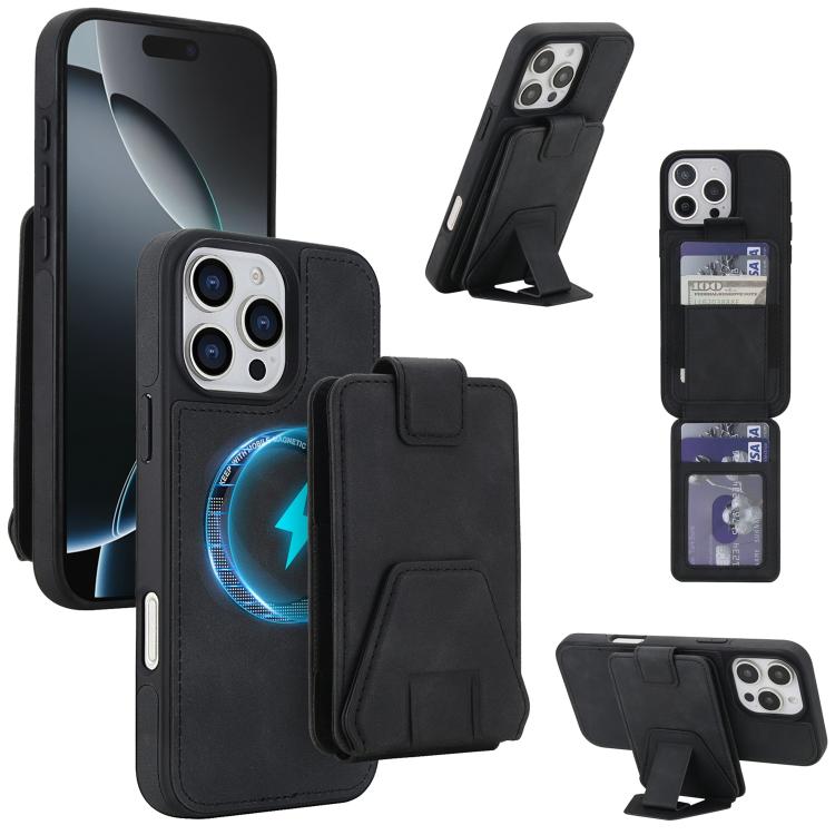 Custodia portafoglio magnetica RFID per iPhone 16 Pro Max
