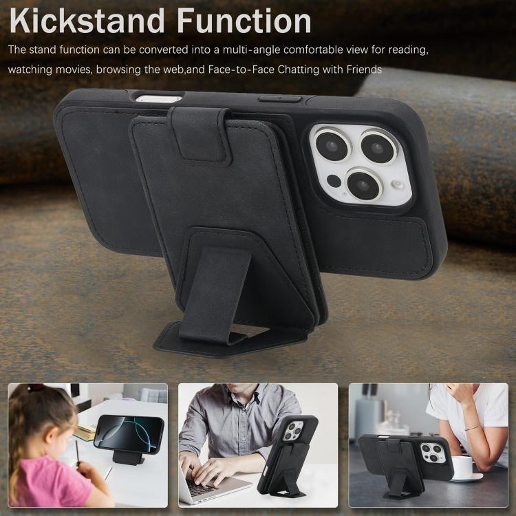 Custodia portafoglio magnetica RFID per iPhone 16 Pro Max