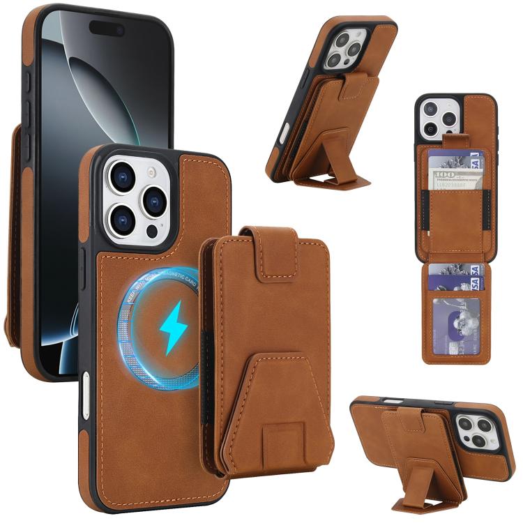 Custodia portafoglio magnetica RFID per iPhone 16 Pro Max
