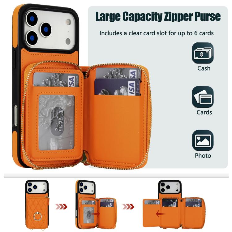 Portafoglio con cerniera e protezione RFID per iPhone 17 Pro Max