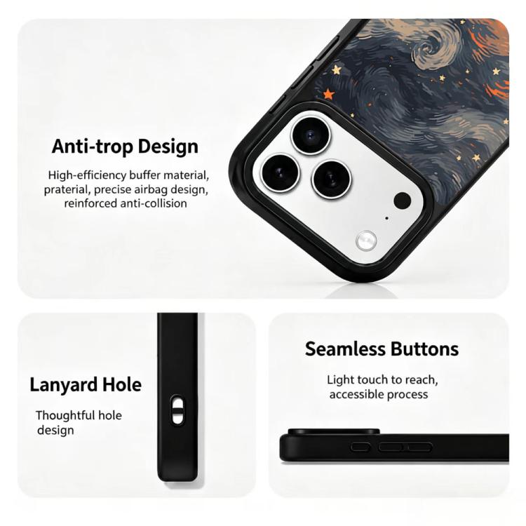 Custodia magnetica in silicone per telefono con stampa colorata, For iPhone 18 Pro / 17 Pro