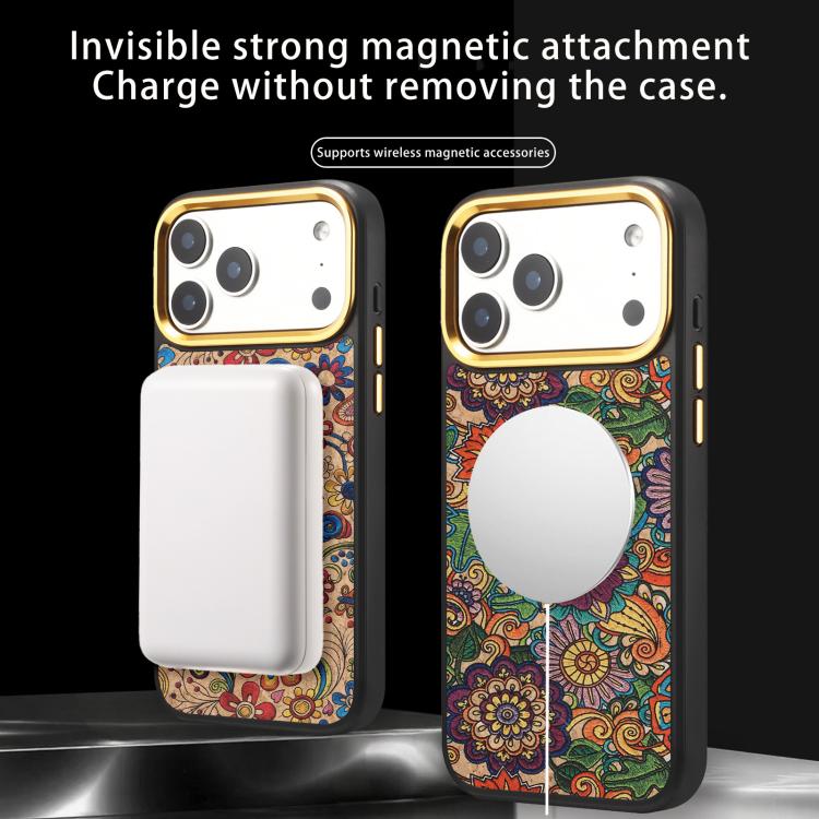 Custodia magnetica con motivo etnico per iPhone 15 Pro Max