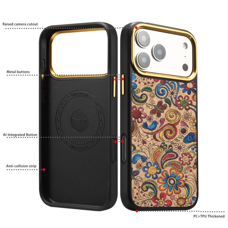 Custodia magnetica con motivo etnico per iPhone 15 Pro Max