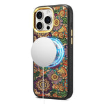 Custodia magnetica con motivo etnico per iPhone 15 Pro Max